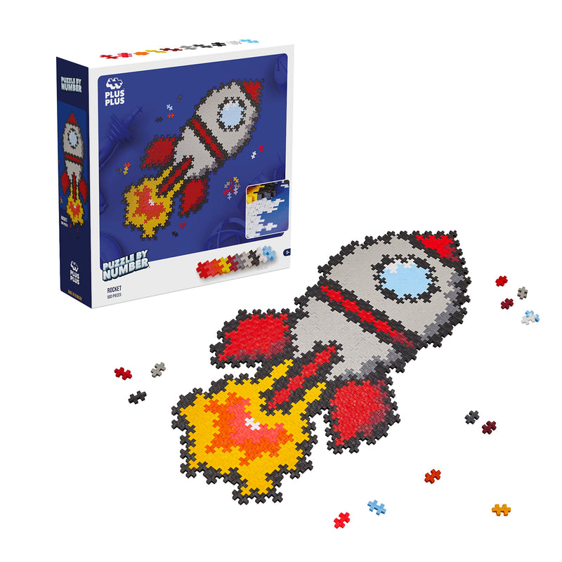 Plus-Plus 3930 9603930, Ingenious Construction Toy, Puzzle Rocket, Creative Building Blocks, Pieces, Multicoloured, 500 Teile