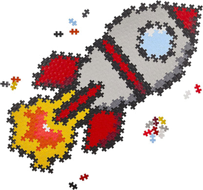 Plus-Plus 3930 9603930, Ingenious Construction Toy, Puzzle Rocket, Creative Building Blocks, Pieces, Multicoloured, 500 Teile