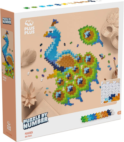 Plus-Plus 3931 9603931 Ingenious Construction Toy Puzzle Peacock Creative Building Blocks 800 Pieces, Multicoloured