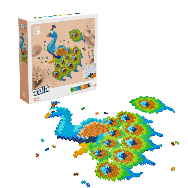 Plus-Plus 3931 9603931 Ingenious Construction Toy Puzzle Peacock Creative Building Blocks 800 Pieces, Multicoloured