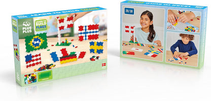 Plus-Plus 3932 Ingenious Construction Toy, Flags of All World, Creative Building Blocks, 700 Pieces