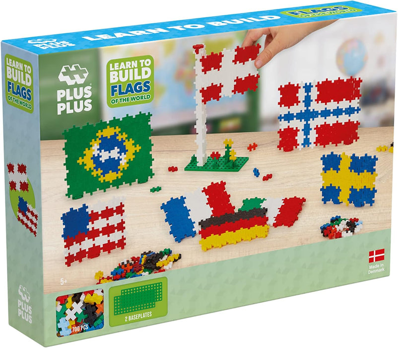 Plus-Plus 3932 Ingenious Construction Toy, Flags of All World, Creative Building Blocks, 700 Pieces