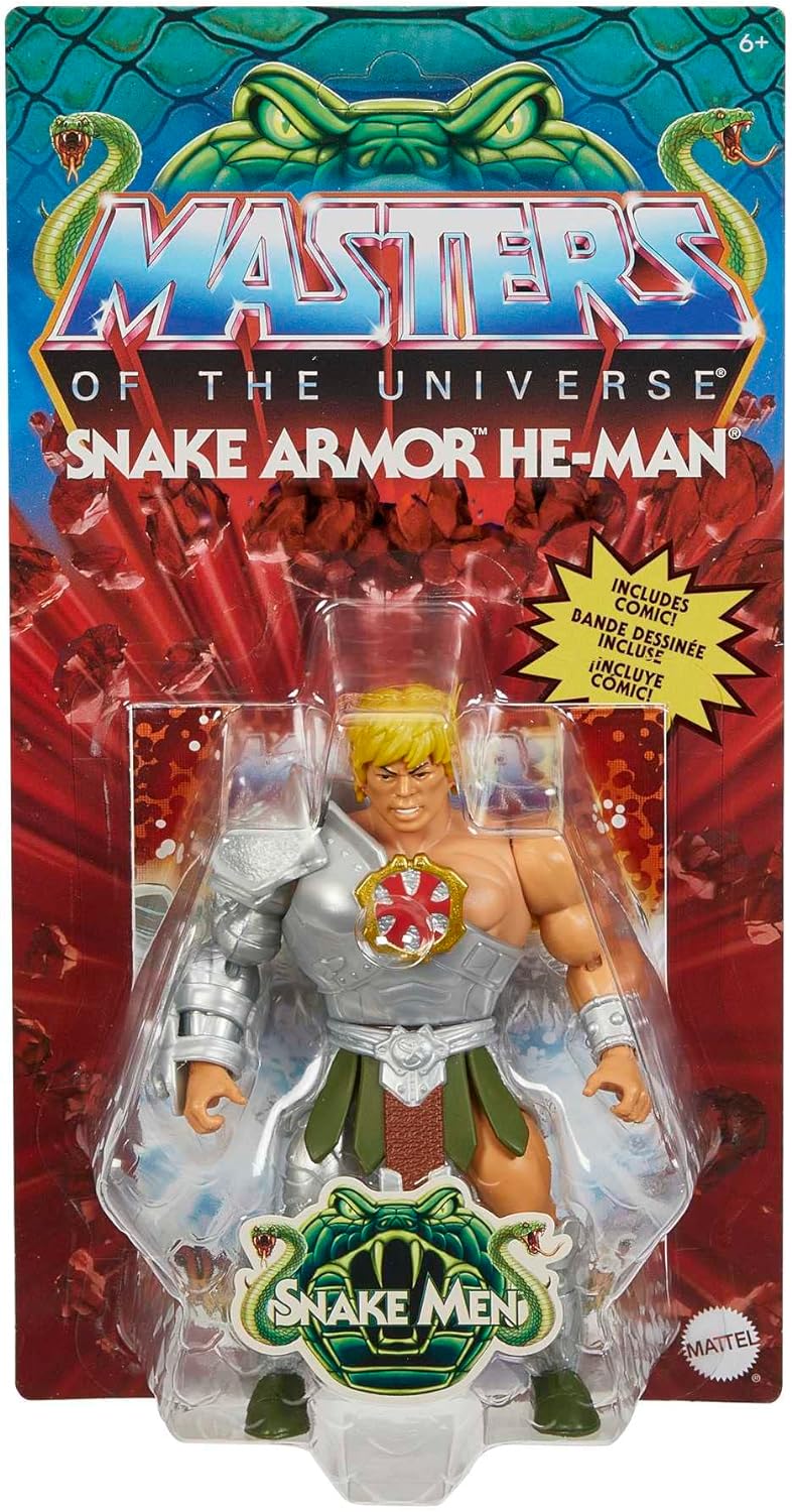 Masters del Universo MOTU Origins He-Man armadura serpiente Figura de acción, juguete +6 años (Mattel HKM64