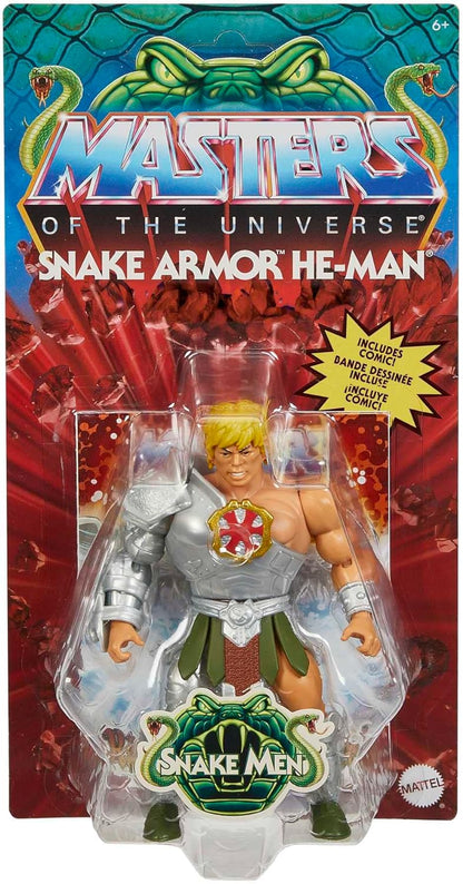 Masters del Universo MOTU Origins He-Man armadura serpiente Figura de acción, juguete +6 años (Mattel HKM64
