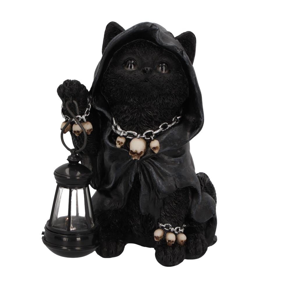 Nemesis Now Reapers Feline Cat Lantern Figurine, Black, 18.5cm