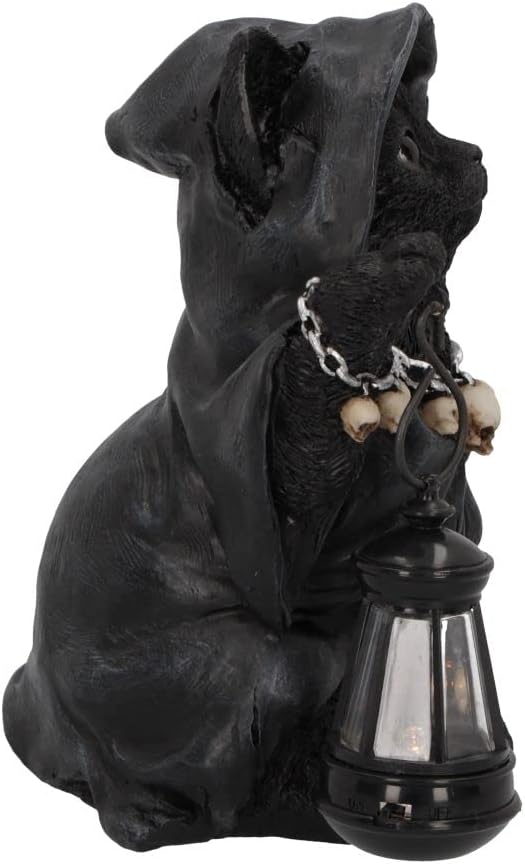 Nemesis Now Reapers Feline Cat Lantern Figurine, Black, 18.5cm