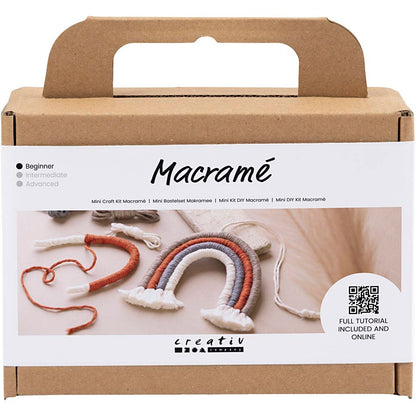 Creativ Company Mini Macrame Craft Set - Rainbow - Perfect Complete Set for Making Your Own Macrame Rainbow