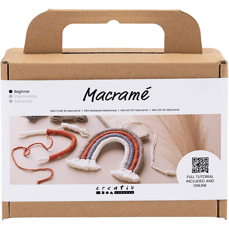 Creativ Company Mini Macrame Craft Set - Rainbow - Perfect Complete Set for Making Your Own Macrame Rainbow