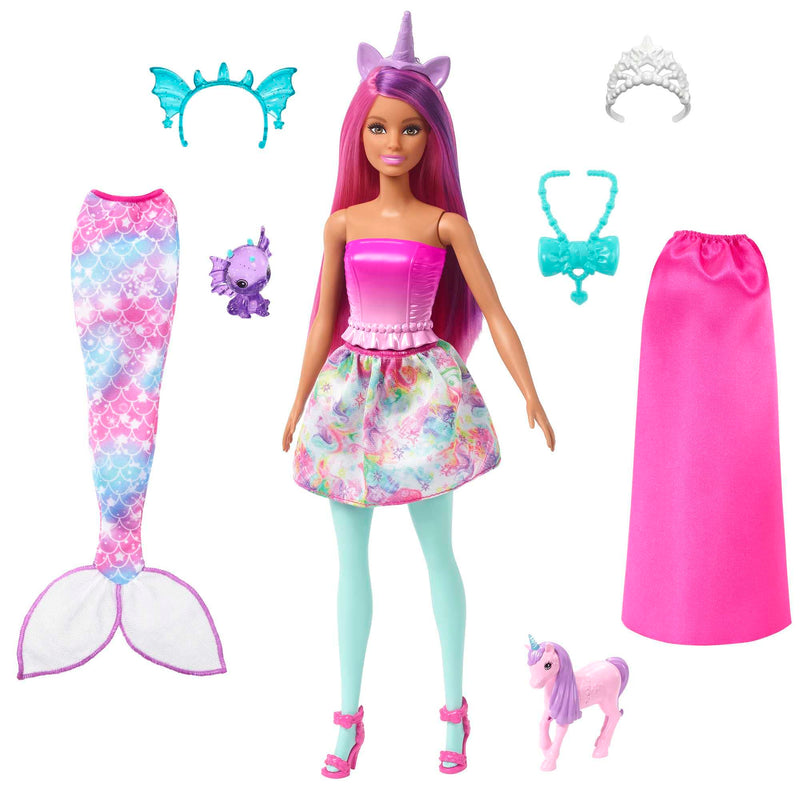 Barbie Doll, Mermaid Toys, Barbie Clothes and Accessories, Fantasy Dress-Up Set, Baby Unicorn and Dragon Pets, HLC28 Modern