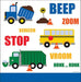 Creative Converting Traffic Jam Plastic Table Cover - 1 Pc, 725136