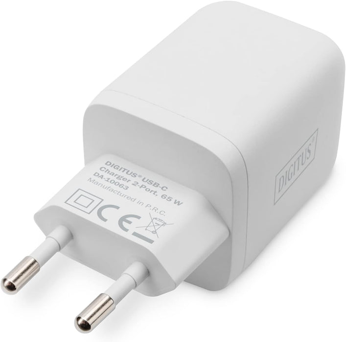 DIGITUS Ladegerat 65W 2 Port 2x USB-C GaN we