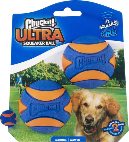 Chuckit - Ultra Squeaker Ball M 6 Cm 2 Pcs. - (Chuc33068)