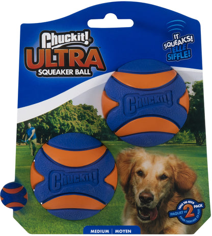 Chuckit - Ultra Squeaker Ball M 6 Cm 2 Pcs. - (Chuc33068)