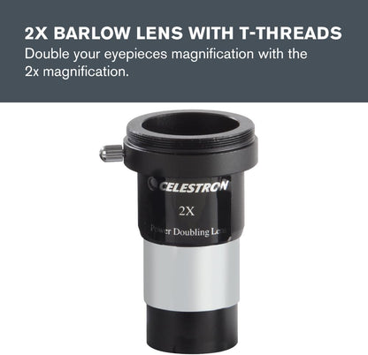 Celestron 94307 AstroMaster 8-piece Eyepiece & Filter Accessory Kit - includes two 1.25” Eyepieces, 2x Barlow Lens, Three Filters, Cleaning Cloth and Hard Case Black