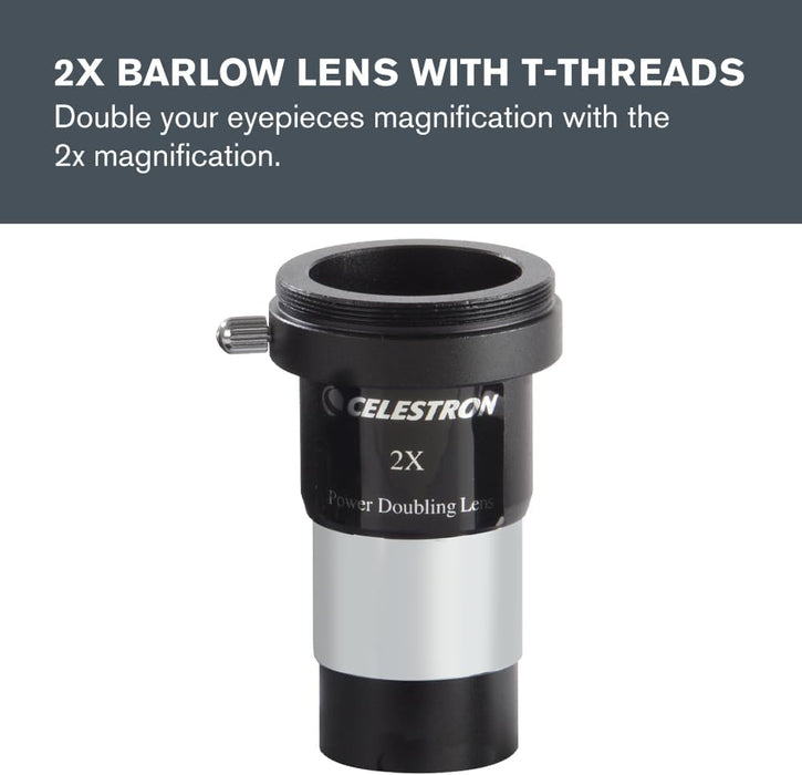 Celestron 94307 AstroMaster 8-piece Eyepiece & Filter Accessory Kit - includes two 1.25” Eyepieces, 2x Barlow Lens, Three Filters, Cleaning Cloth and Hard Case Black