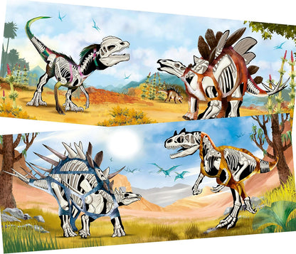 Depesche 12408 Dino World Sticker Fun-Libro 24 Coloridas páginas de Fondo para diseñar tú Mismo, Incluye 250 Pegatinas, Multicolor