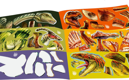 Depesche 12408 Dino World Sticker Fun-Libro 24 Coloridas páginas de Fondo para diseñar tú Mismo, Incluye 250 Pegatinas, Multicolor