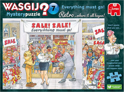 Jumbo, Wasgij Retro Mystery 7, Everything Must Go, Puzzles for Adults, 1,000 piece
