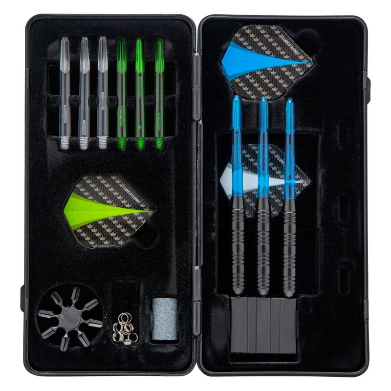 dartset junior steel black/green 32 pcs
