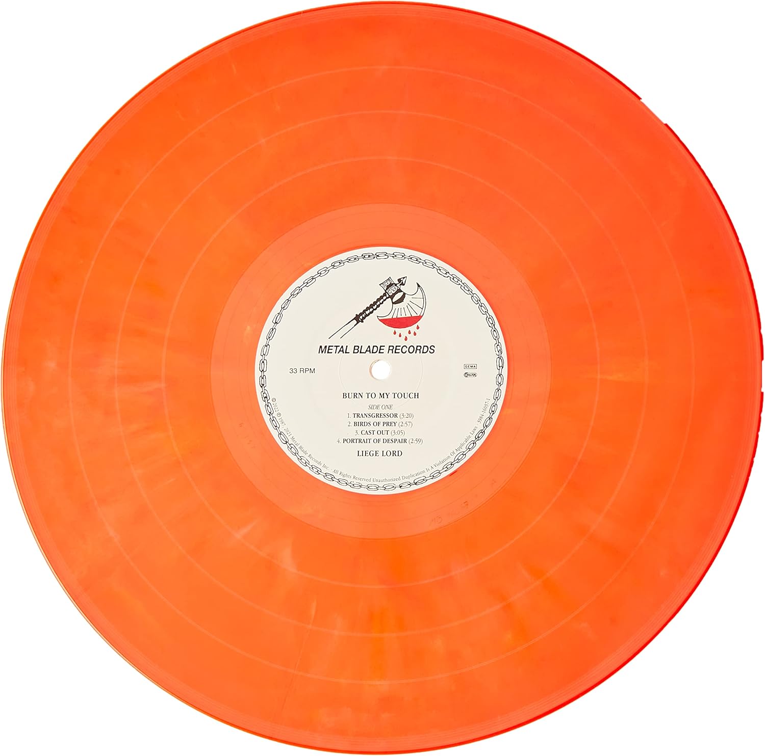 Burn To My Touch (Orange-Red White Vinyö)