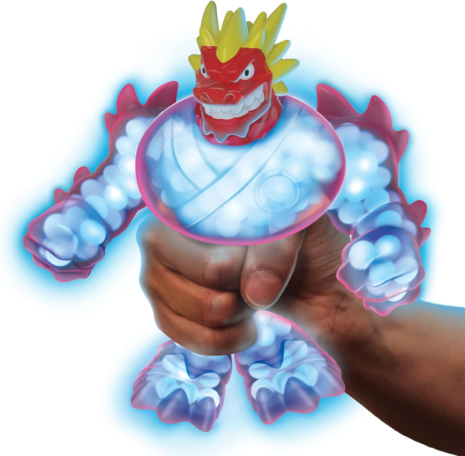 Heroes of Goo Jit Zu Glow Shifters Hero Pack. Super Squishy Blazagon Hero Pack. Goo Filled Toy with a unique Glowing Goo Transformation.