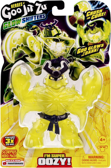 Heroes of Goo Jit Zu Glow Shifters Hero Pack. Super Oozy Scorpius Hero Pack. Goo Filled Toy with a unique Glowing Goo Transformation. (42505