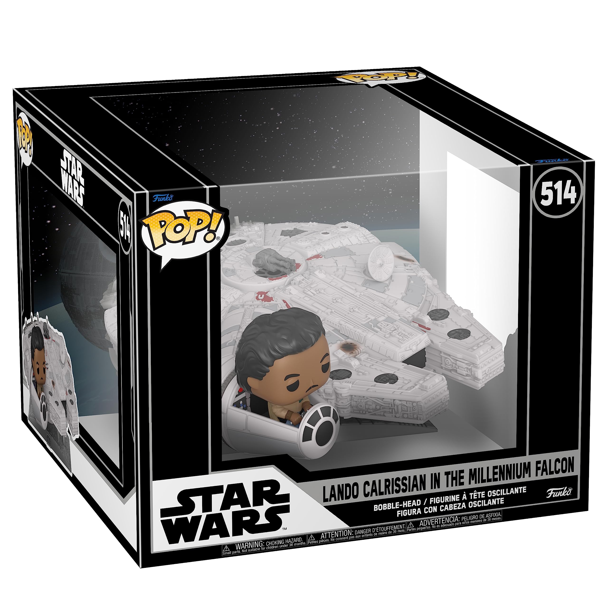 Funko Pop! Ride Super Deluxe: Star Wars - Lando Calrissian in The Millenium Falcon (Shared Galactic Convention), Multicolor
