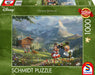 Schmidt Spiele 59938 Thomas Kinkade Disney Mickey & Minnie in The Alps 1000 Piece Jigsaw Puzzle, Colourful