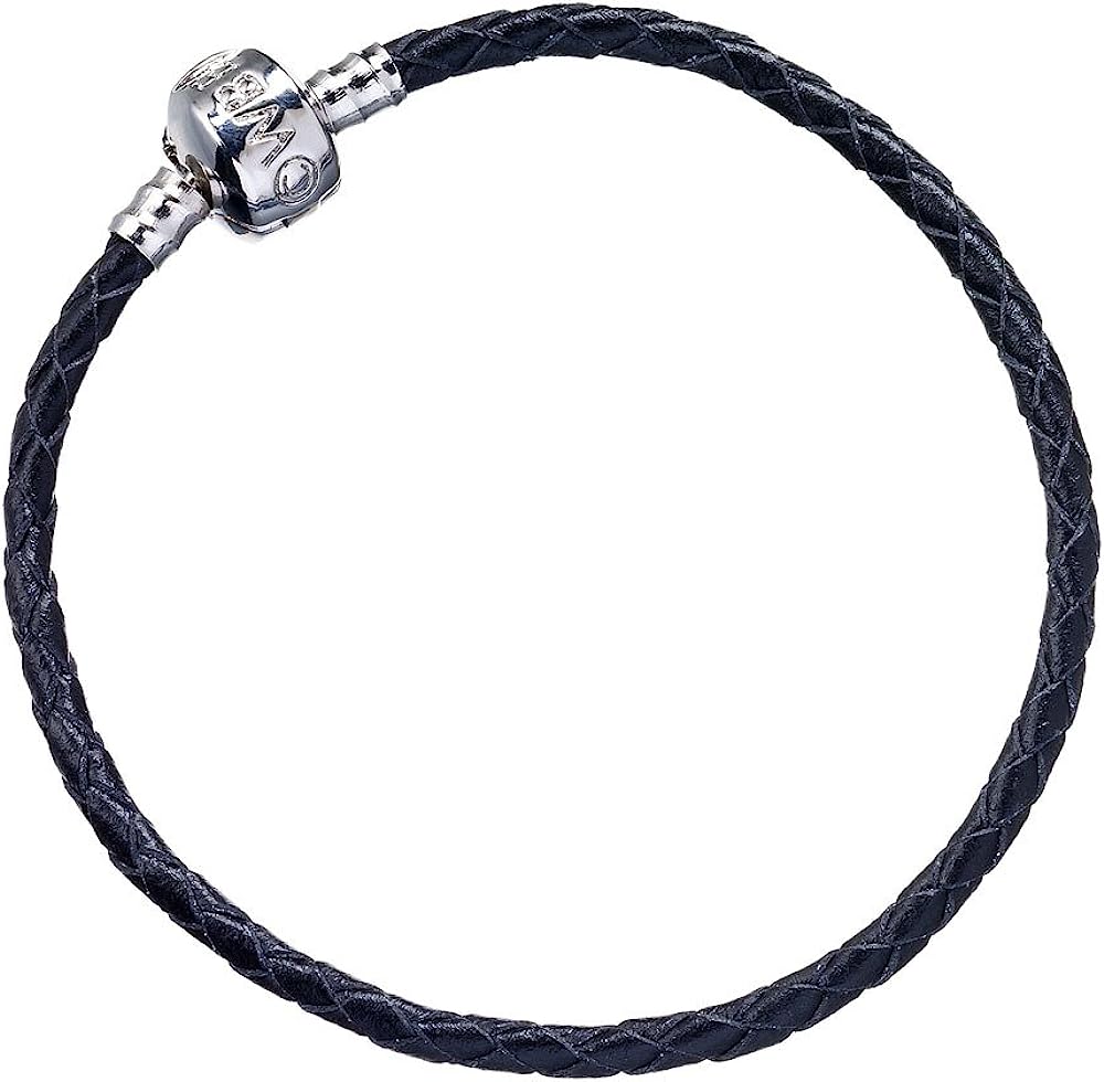 The Carat Shop Harry Potter Black Leather Bracelet for Slider Charms Small- HP0029-18