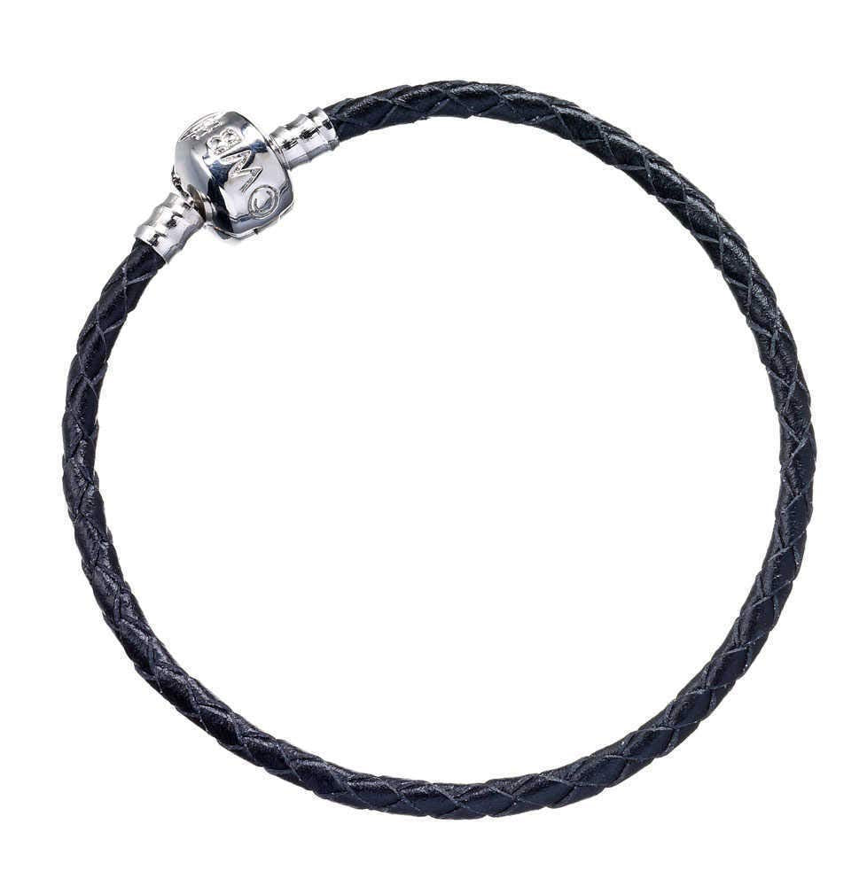The Carat Shop Harry Potter Black Leather Bracelet for Slider Charms Small- HP0029-18