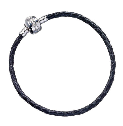 The Carat Shop Harry Potter Black Leather Bracelet for Slider Charms Small- HP0029-18