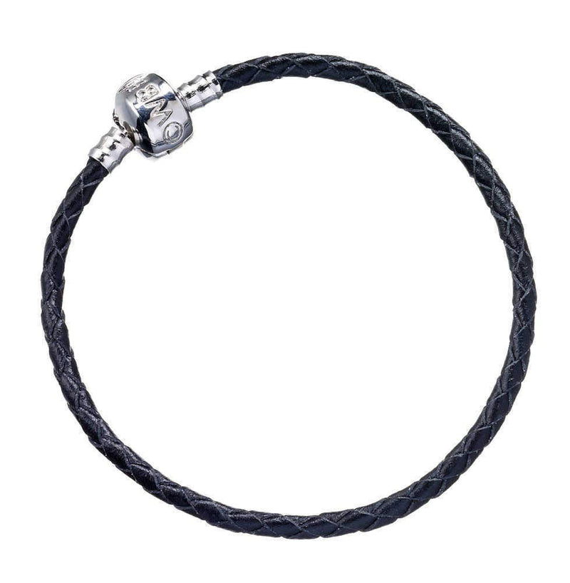 The Carat Shop Harry Potter Black Leather Bracelet for Slider Charms Small- HP0029-18