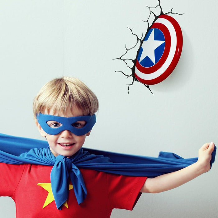 3D Light FX 816733002187 Marvel Captain America Shield 3D Wall Light, Red, White and Blue