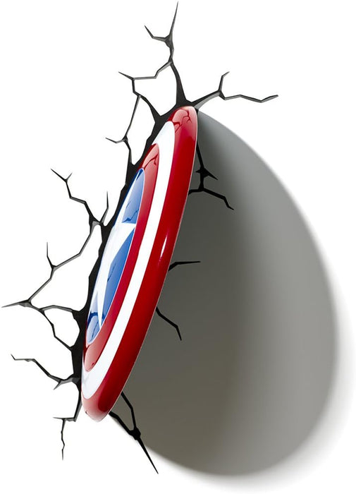 3D Light FX 816733002187 Marvel Captain America Shield 3D Wall Light, Red, White and Blue