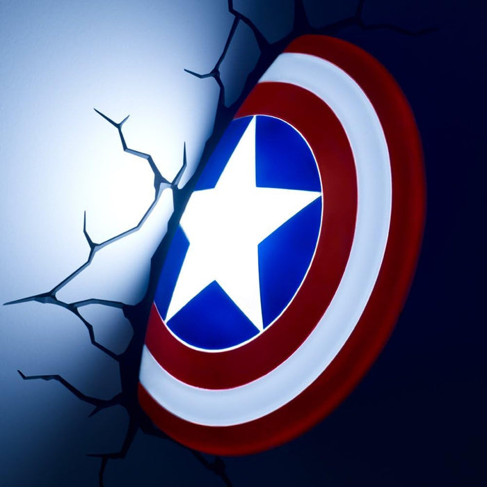 3D Light FX 816733002187 Marvel Captain America Shield 3D Wall Light, Red, White and Blue