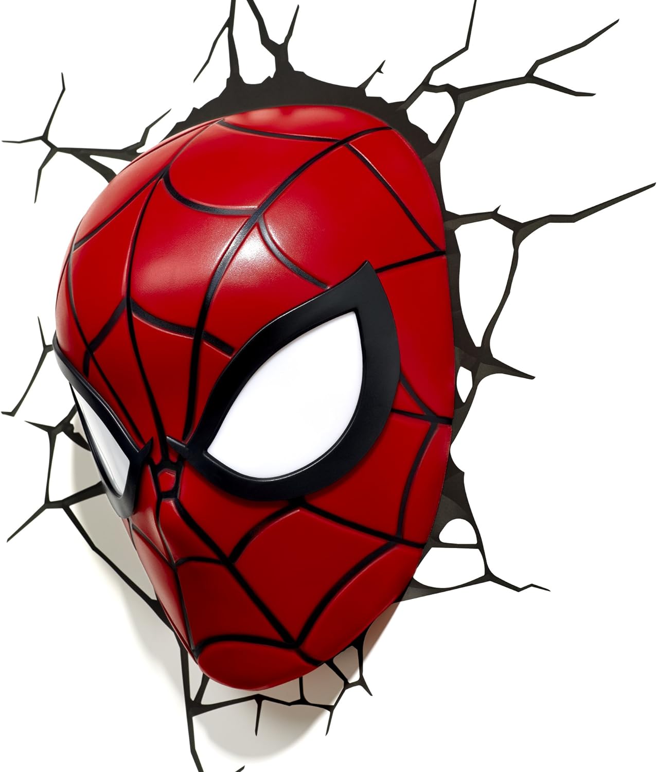 3D Light FX 816733002224 Spiderman Marvel Spider Man Mask 3D Wall Light, Plastic, Red Red Single