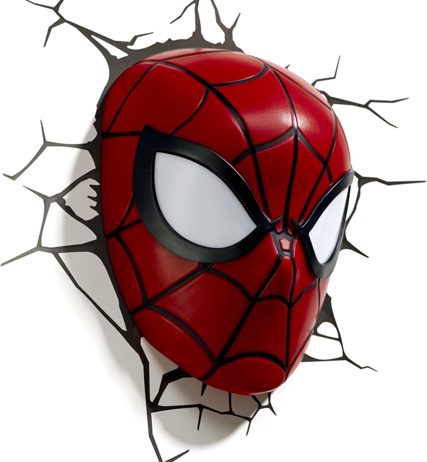 3D Light FX 816733002224 Spiderman Marvel Spider Man Mask 3D Wall Light, Plastic, Red Red Single