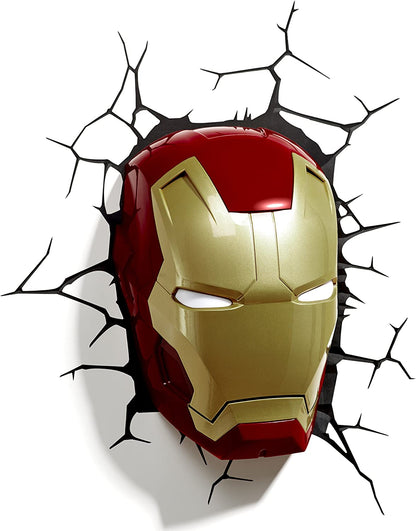 3D Light FX 816733002224 Spiderman Marvel Spider Man Mask 3D Wall Light, Plastic, Red Red Single