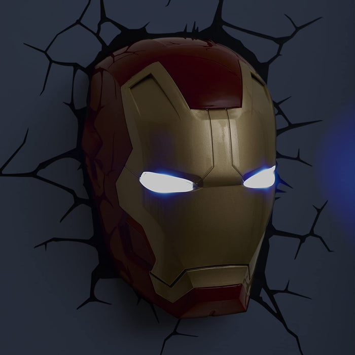 Marvel Iron Man Mask 3D Wall Light, for Not suitable for children under 36 months Red