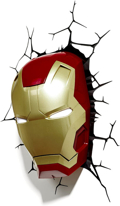 Marvel Iron Man Mask 3D Wall Light, for Not suitable for children under 36 months Red
