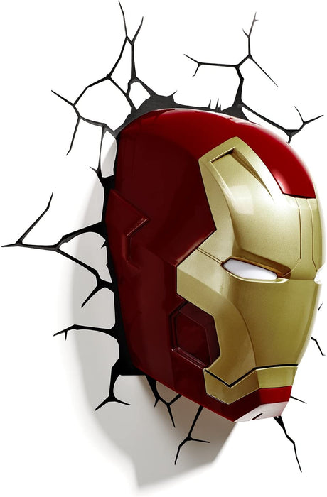 Marvel Iron Man Mask 3D Wall Light, for Not suitable for children under 36 months Red