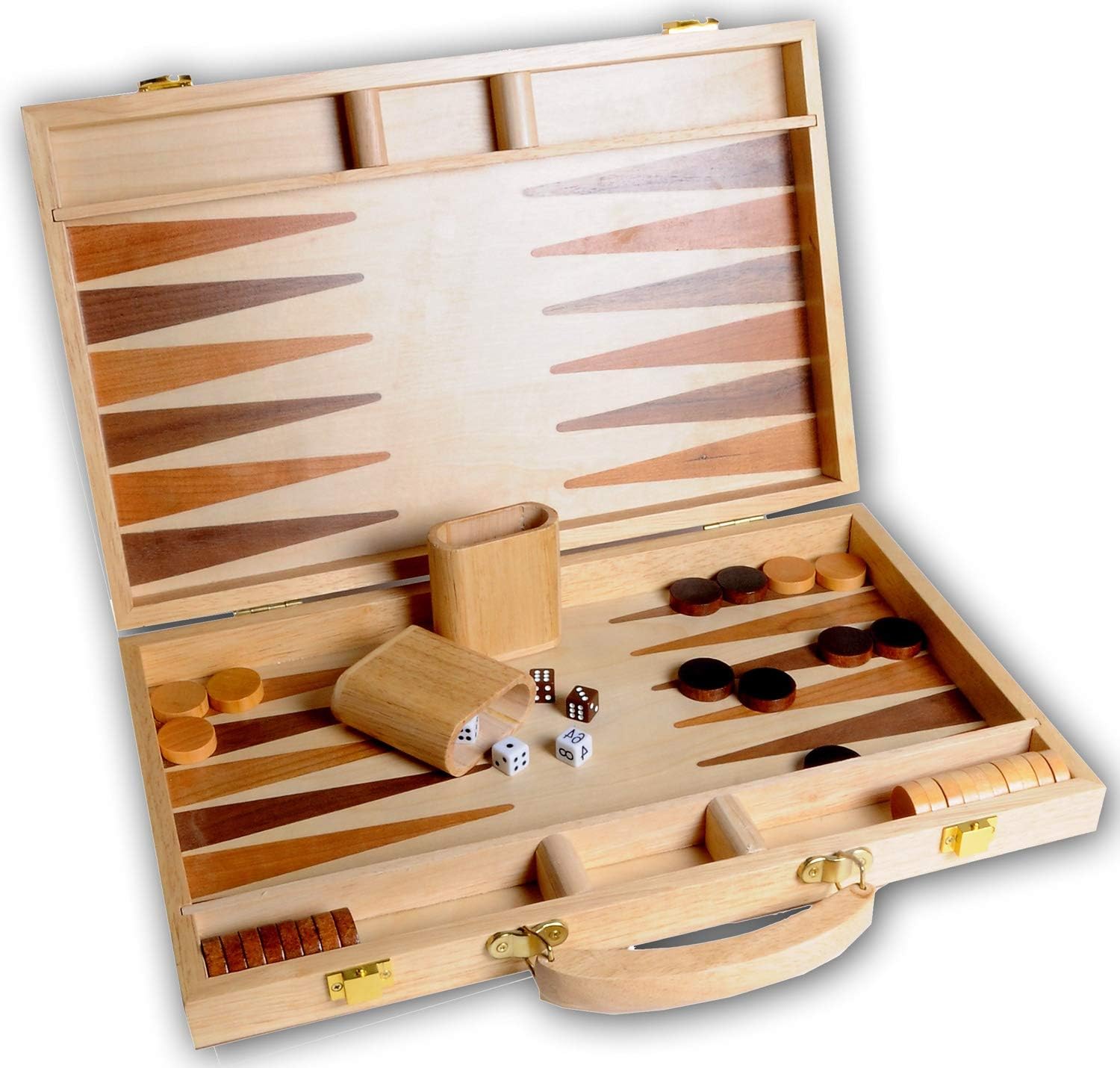Engelhart - 250536 - Inlaid Wooden Game Backgammon Set 15"