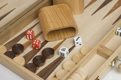 Engelhart - 250536 - Inlaid Wooden Game Backgammon Set 15"
