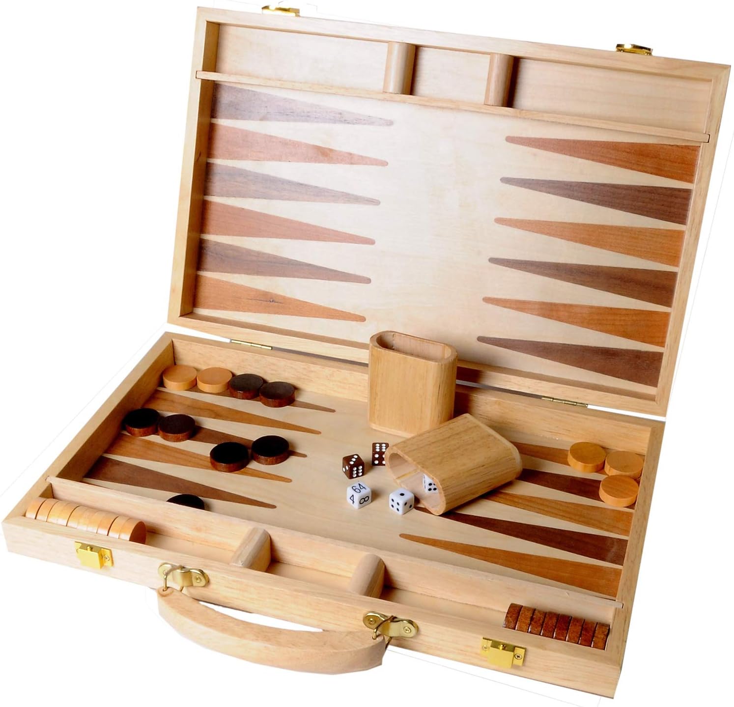 Engelhart - 250536 - Inlaid Wooden Game Backgammon Set 15"