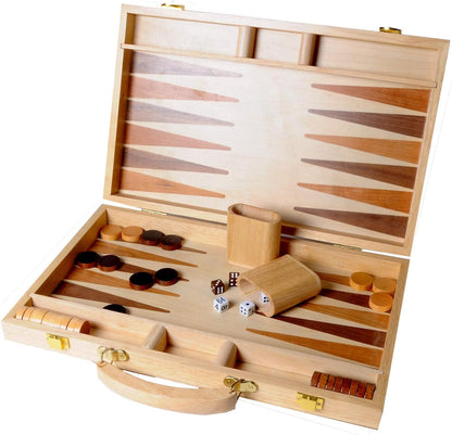 Engelhart - 250536 - Inlaid Wooden Game Backgammon Set 15"