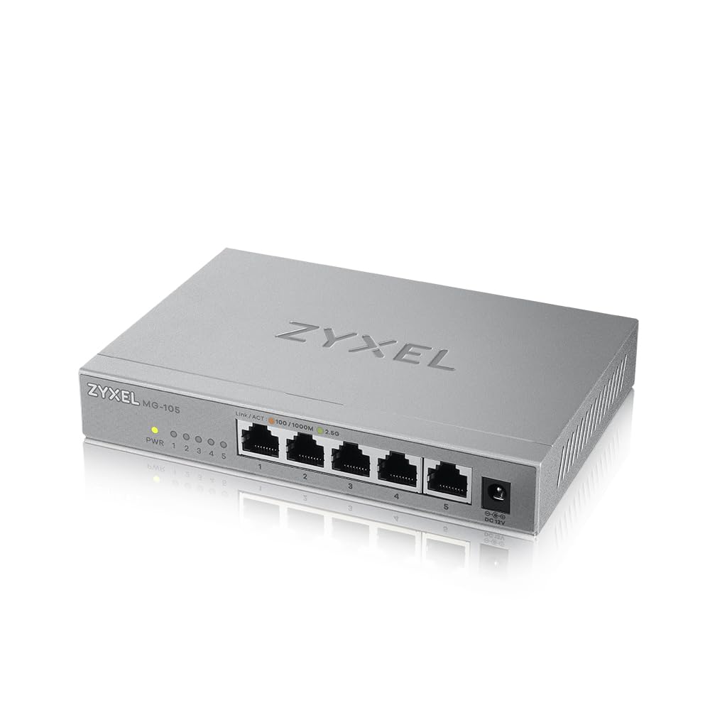 Zyxel 5-Port 2.5G Multi-Gigabit Unmanaged Switch for Home Entertainment or SOHO Network