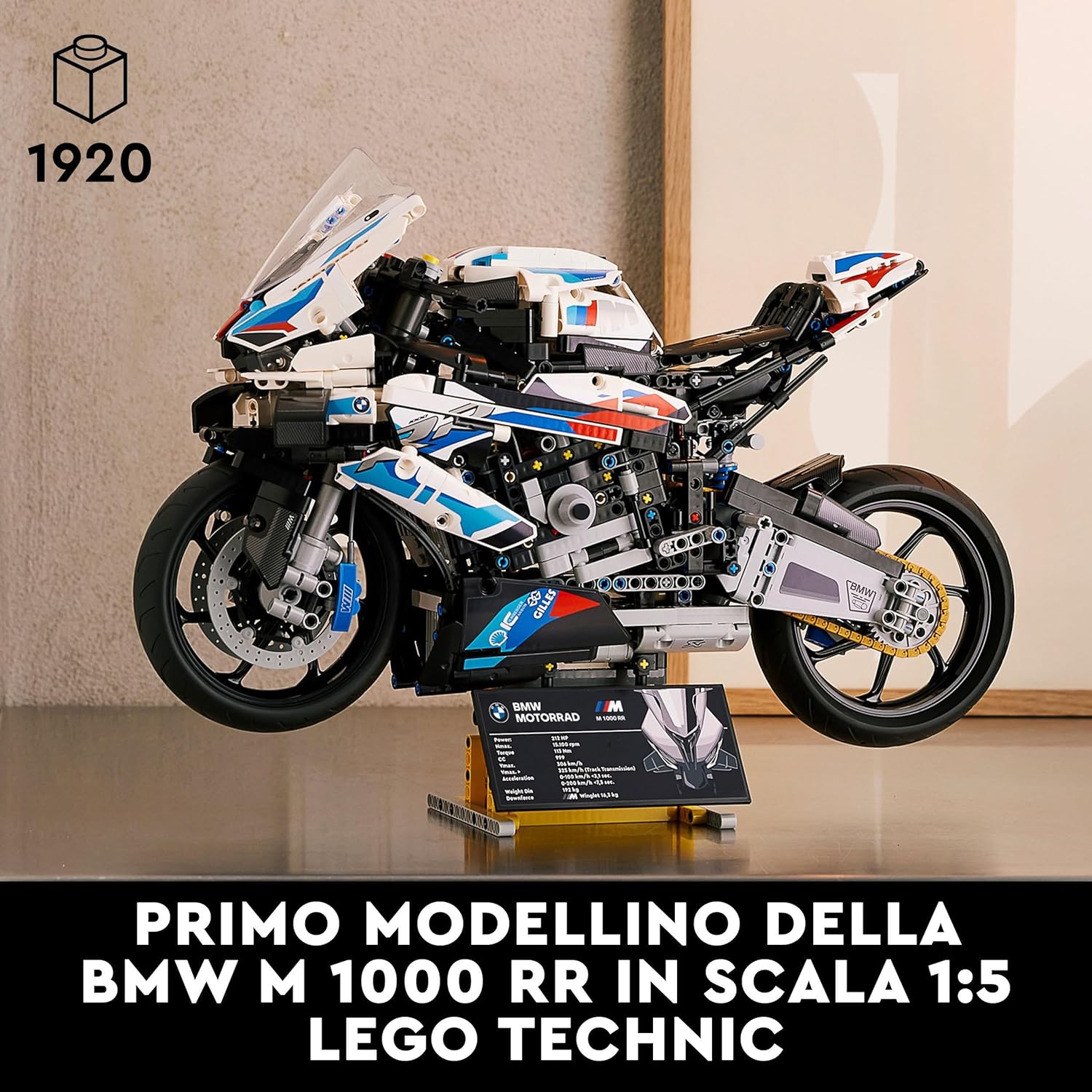 LEGO 42130 Technic BMW M 1000 RR Motorbike Model Kit for Adults, Build and Display Motorcycle Set with Authentic Features, Vehicle Gift Idea