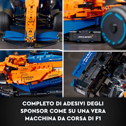 LEGO Technic McLaren Formel 1 Rennwagen, Set für Erwachsene, 1.434-teiliger F1-Motorsport-Modellbausatz, Geschenkidee für Männer, Frauen, Ihn, Sie, Ehemann, Sammlerstücke, Heimdekoration 42141