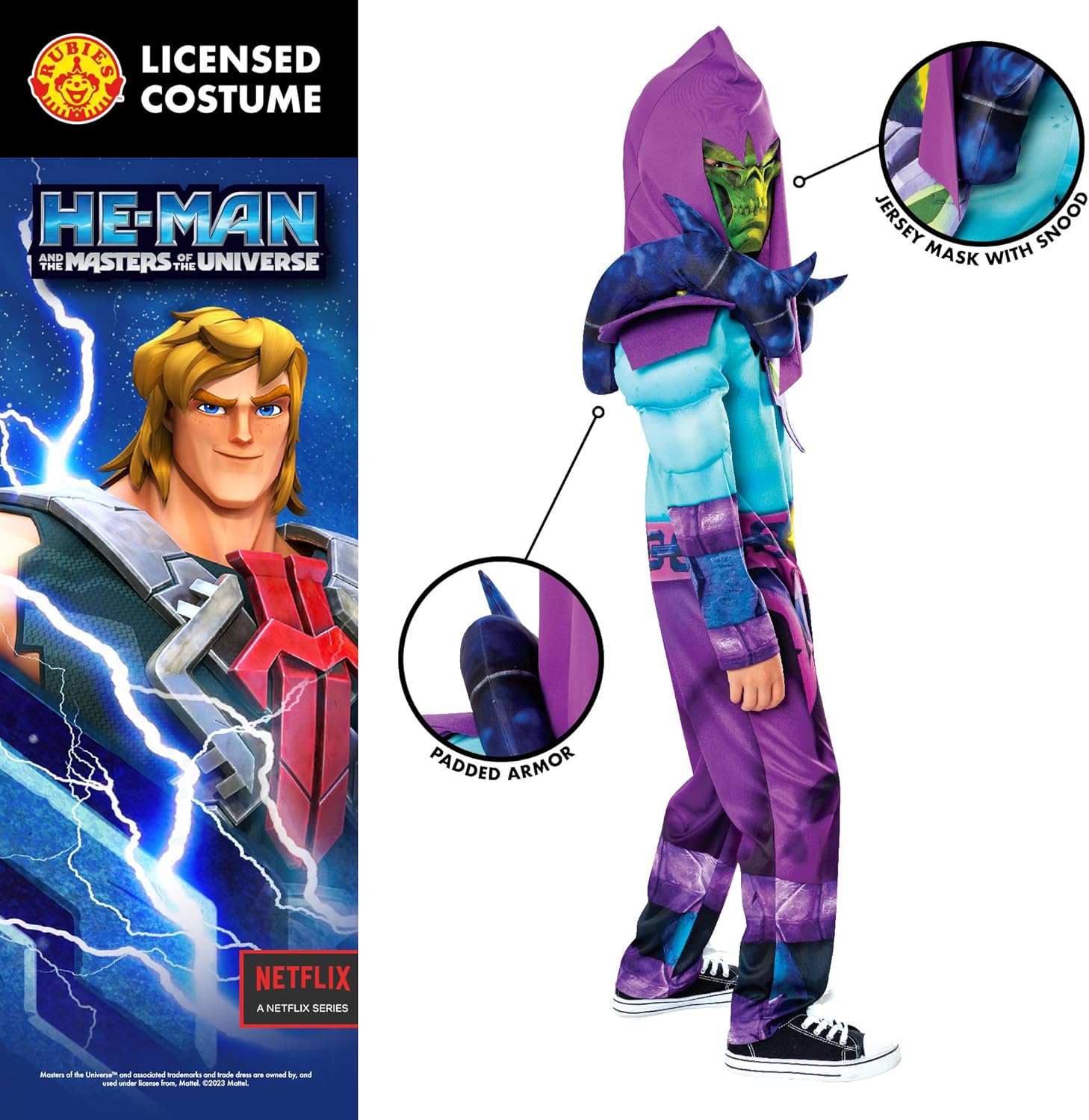 Rubie's Official Masters Of The Universe He-Man Skeletor Child Costume, Kids Fancy Dress
