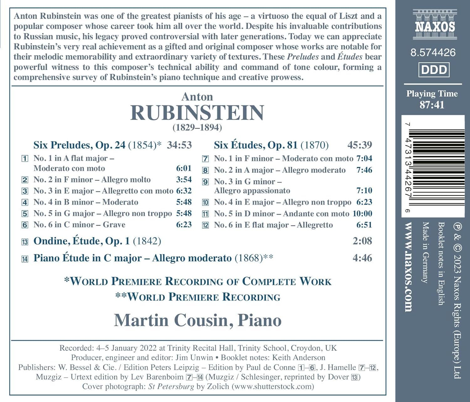 Anton Rubinstein: Preludes and Études